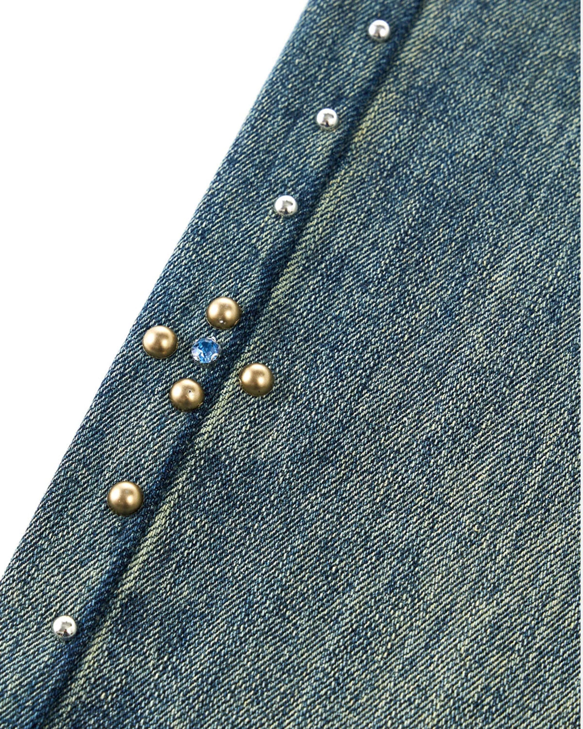 Acid Wash Beaded Studded Flared Baggy Jeans | LCDEGO Streetwear