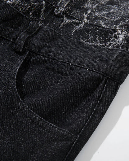 Layered Double Waist Patchwork Baggy Jeans | LCDEGO Streetwear