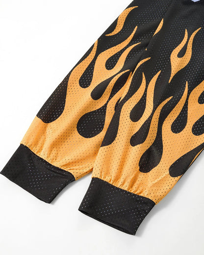 NO.23 & Flame Print Mesh Tees | LCDEGO Streetwear