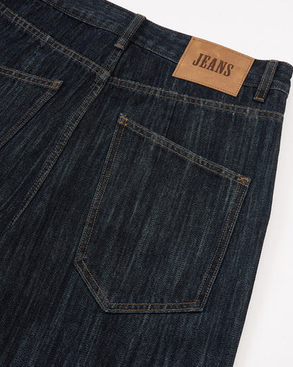 Dark Indigo Wide Bootcut Jeans | LCDEGO Streetwear