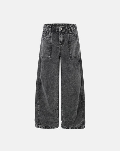Vintage Washed Baggy Utility Jeans | LCDEGO Streetwear