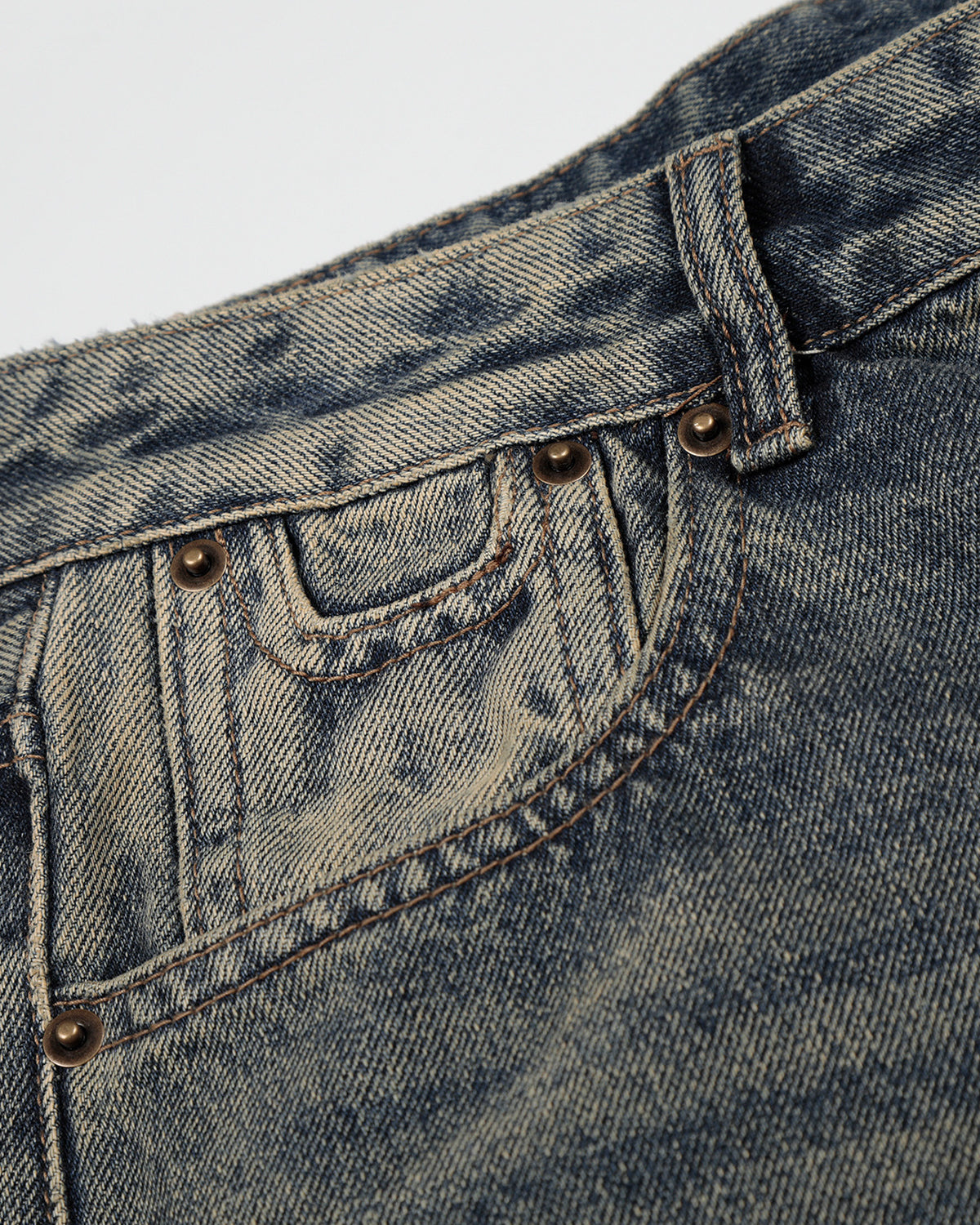 Cinch Back Buckle Acid Washed Jorts | LCDEGO Streetwear