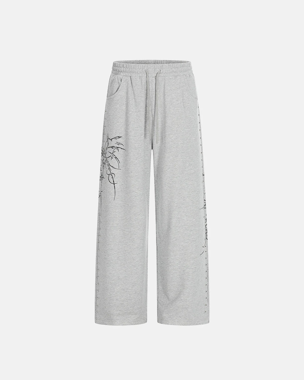 Studded Print Straight-Leg Sweatpants | LCDEGO Streetwear
