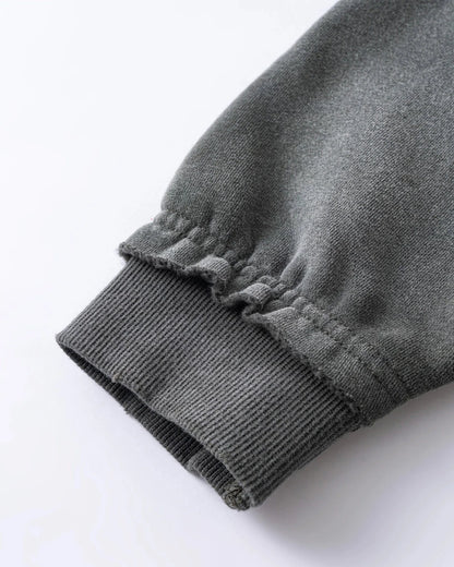 Graphic Ripped Washed Zip Up Hoodies | LCDEGO Streetwear