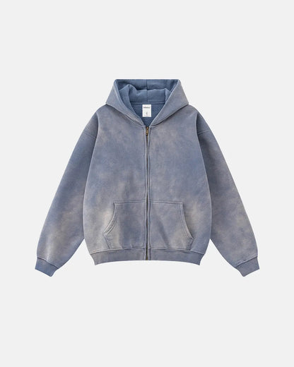 Acid Washed Zip Up Hoodies | LCDEGO Streetwear