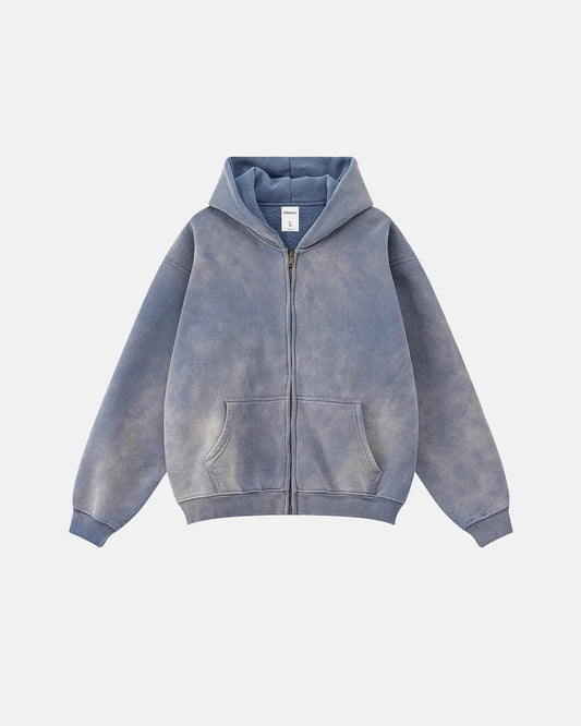 Acid Washed Zip Up Hoodies | LCDEGO Streetwear