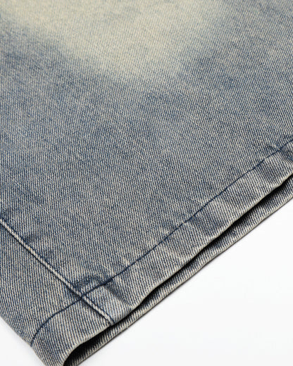 Rhinestone Cross Double Waist Denim Jorts | LCDEGO Streetwear
