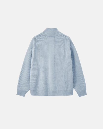 Quarter Zip Up Mock Neck Sweaters | LCDEGO Streetwear