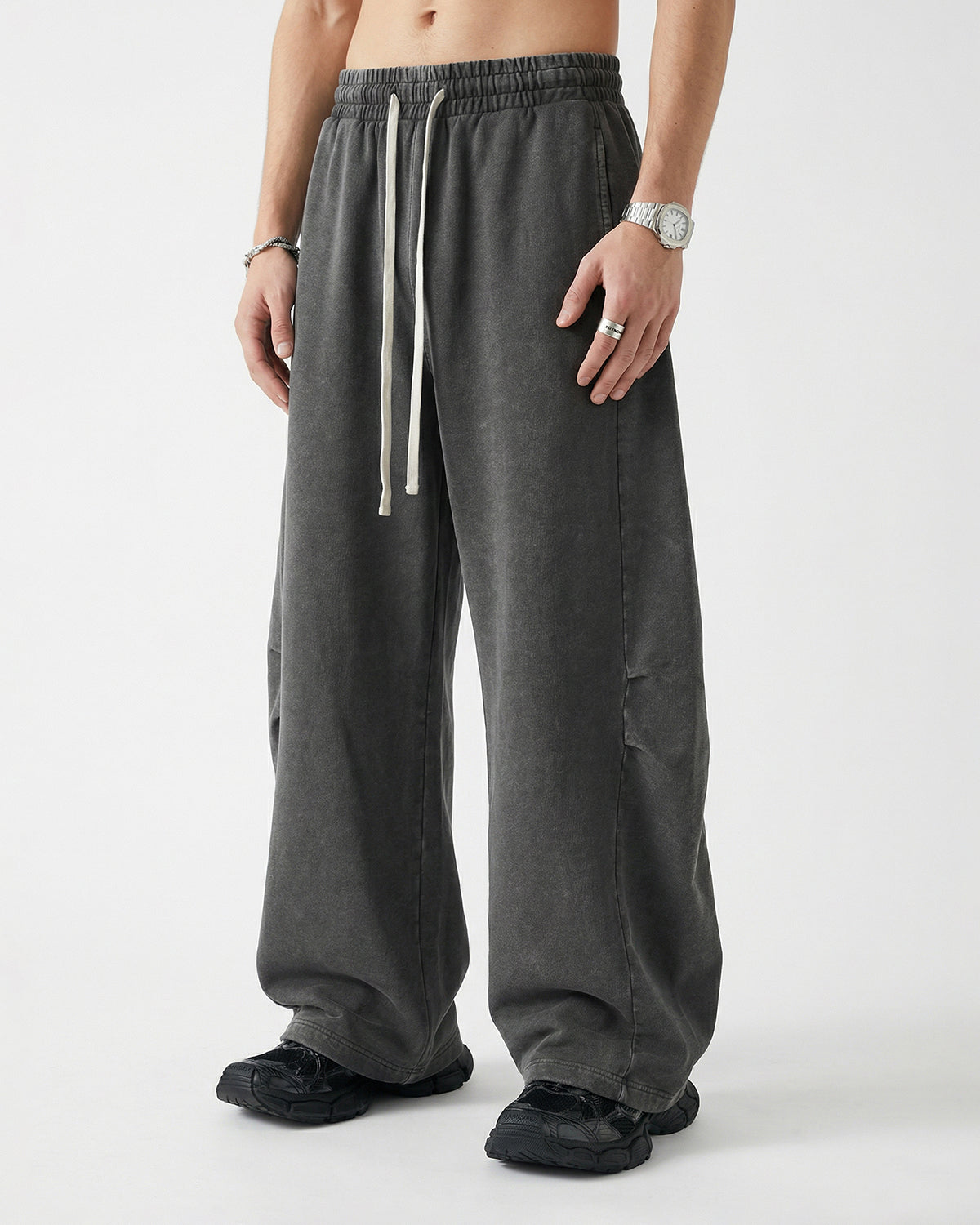 Distressed Acid Washed Barrel Sweatpant | LCDEGO Streetwear