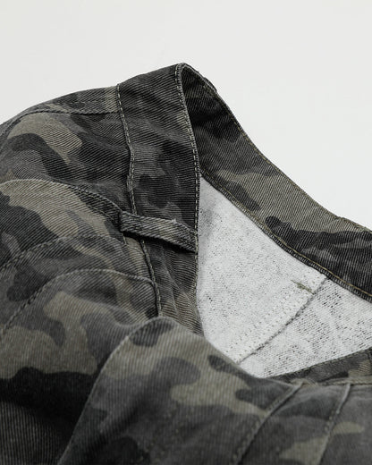 Embroidered Camo Cargo Shorts | LCDEGO Streetwear