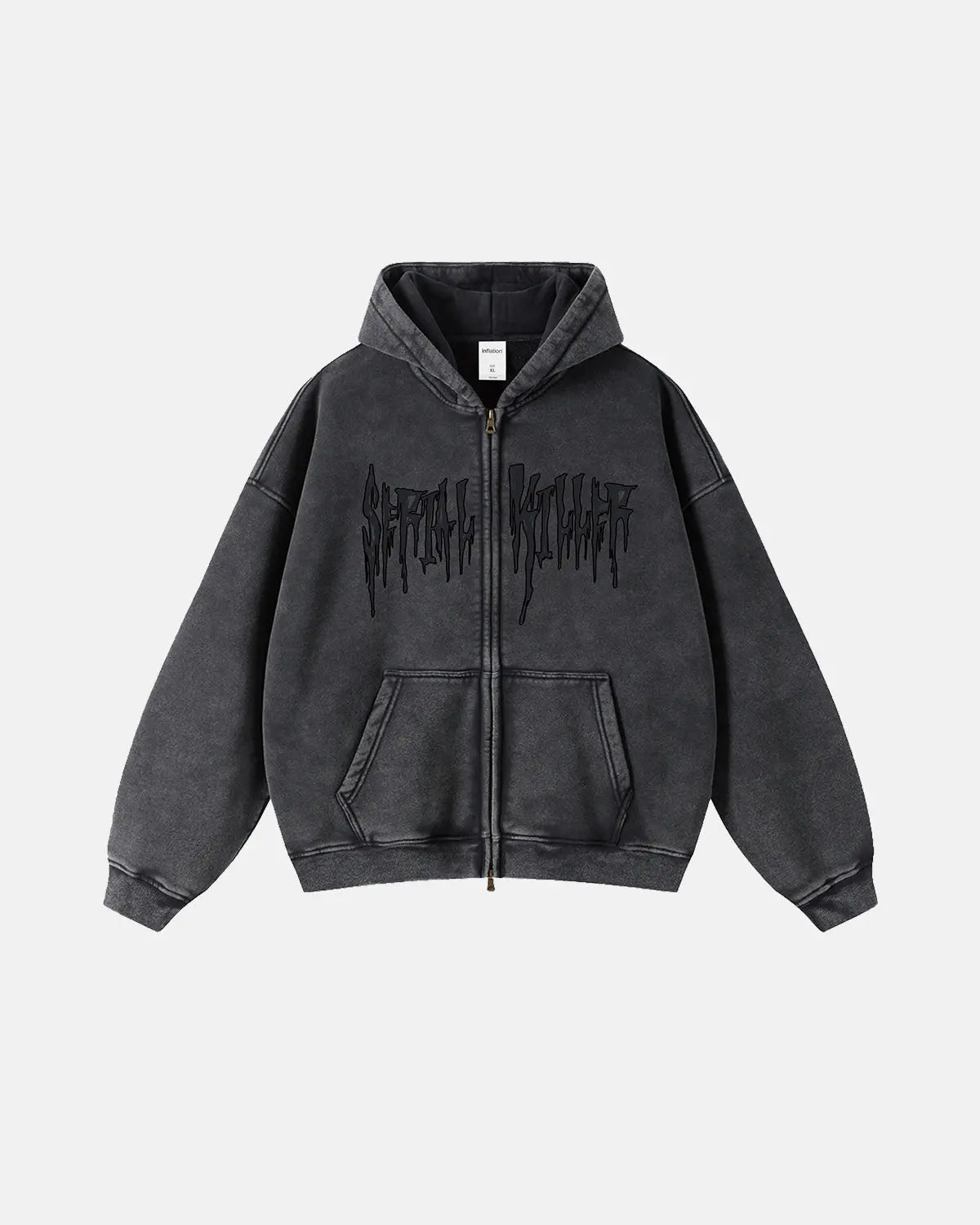 Gothic Acid Wash Zip Up Hoodies | LCDEGO Streetwear