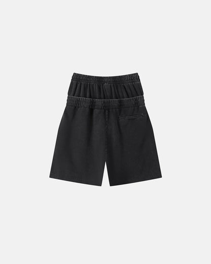 Double Waist Acid Wash Sweat Shorts | LCDEGO Streetwear