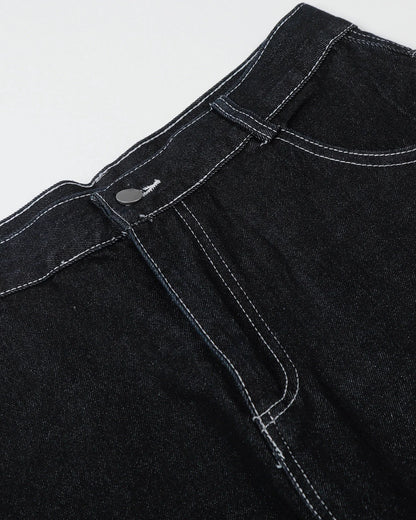 Star Rhinestone Denim Shorts | LCDEGO Streetwear