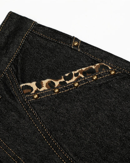 Gothic Cross Embroidery Barrel Jeans | LCDEGO Streetwear