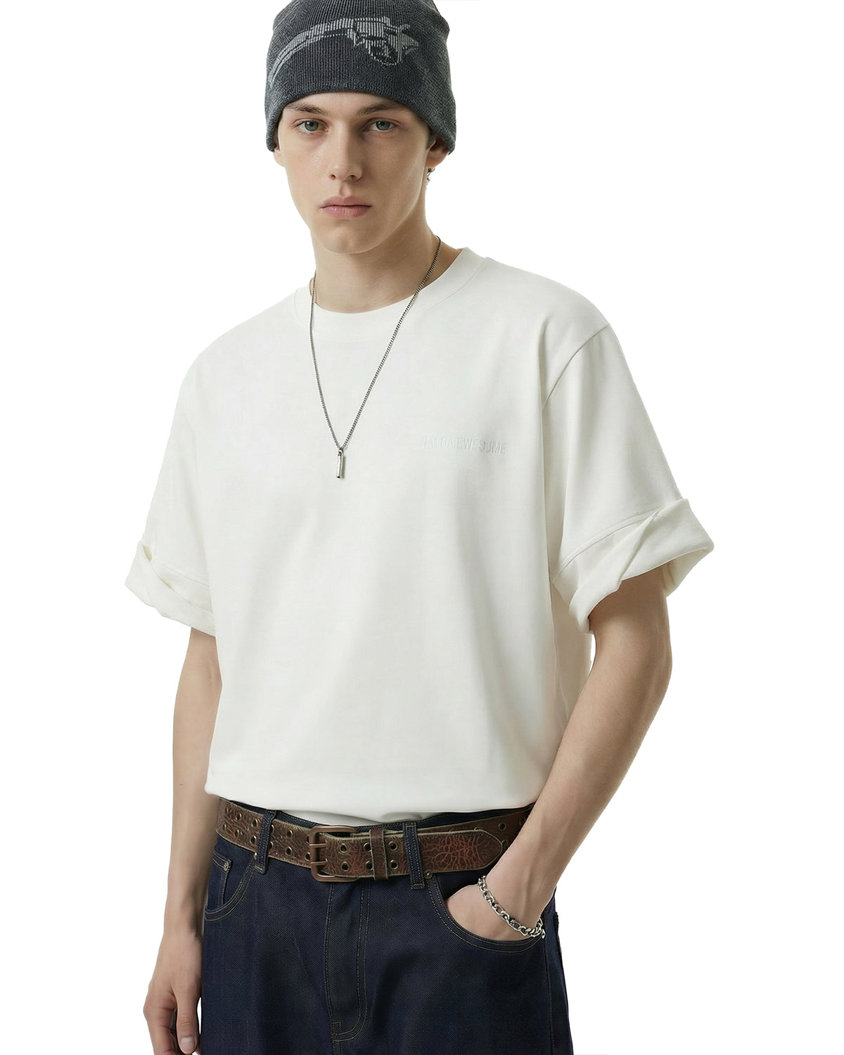 Heavyweight Sleeve-Detail T-shirt | LCDEGO Streetwear