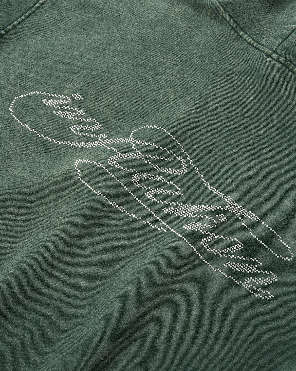 Rhinestone Distressed Washed Zip Up Hoodies | LCDEGO Streetwear
