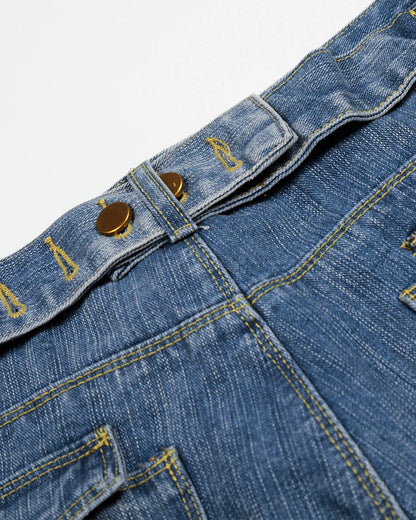 Cinch Back Bamboo Weave Long Jorts | LCDEGO Streetwear