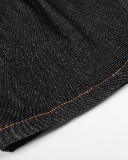 Contrast Stitch Raw Barrel Jeans | LCDEGO Streetwear