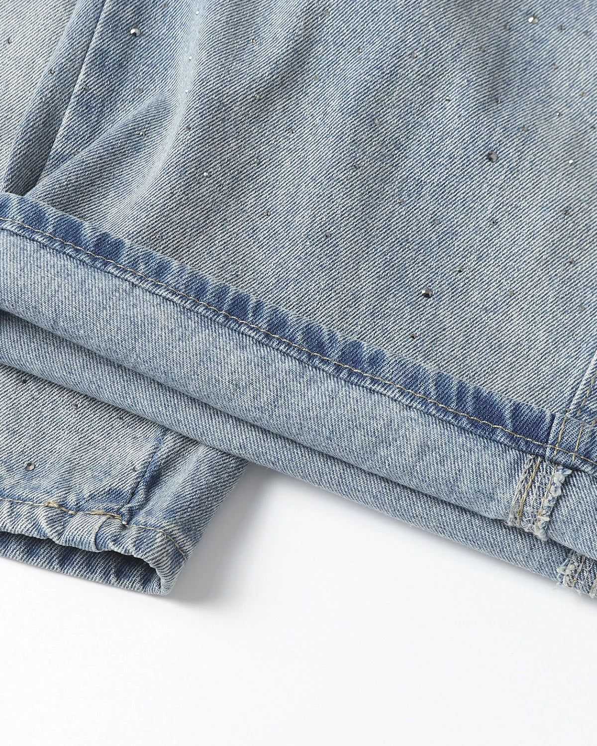 Rhinestone Baggy Barrel Jeans | LCDEGO Streetwear