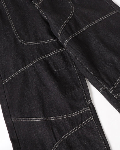 Contrast Stitch Barrel Jeans | LCDEGO Streetwear