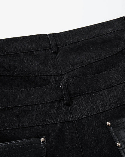 Double Wasit Raw Super Baggy Jeans | LCDEGO Streetwear