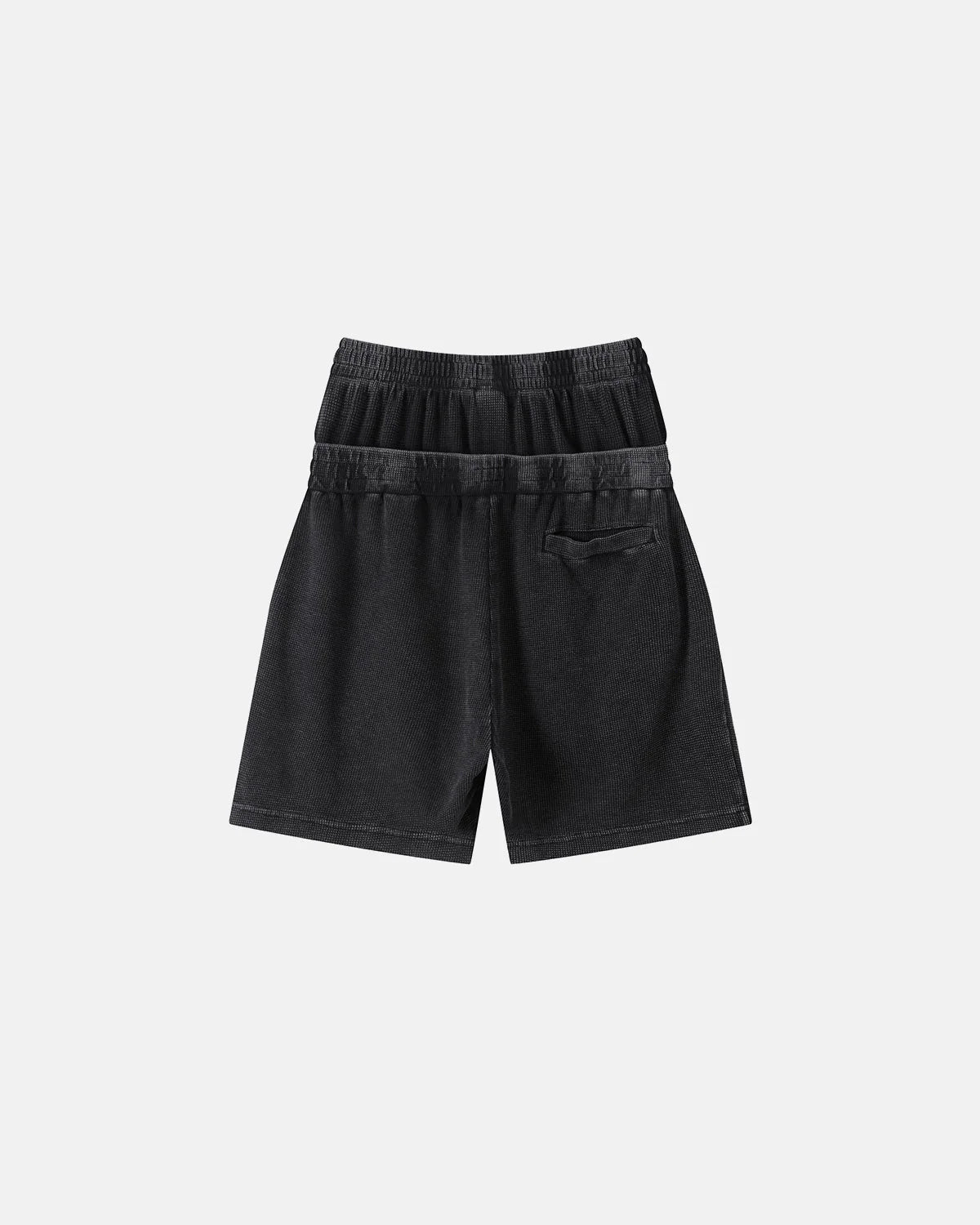 Double Waist Acid Wash Waffle Shorts | LCDEGO Streetwear