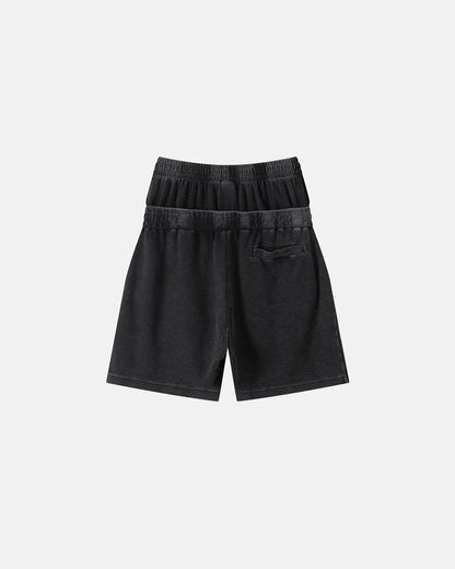 Double Waist Acid Wash Waffle Shorts | LCDEGO Streetwear