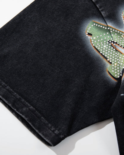 Vintage Rhinestone Graphic T-Shirt | LCDEGO Streetwear