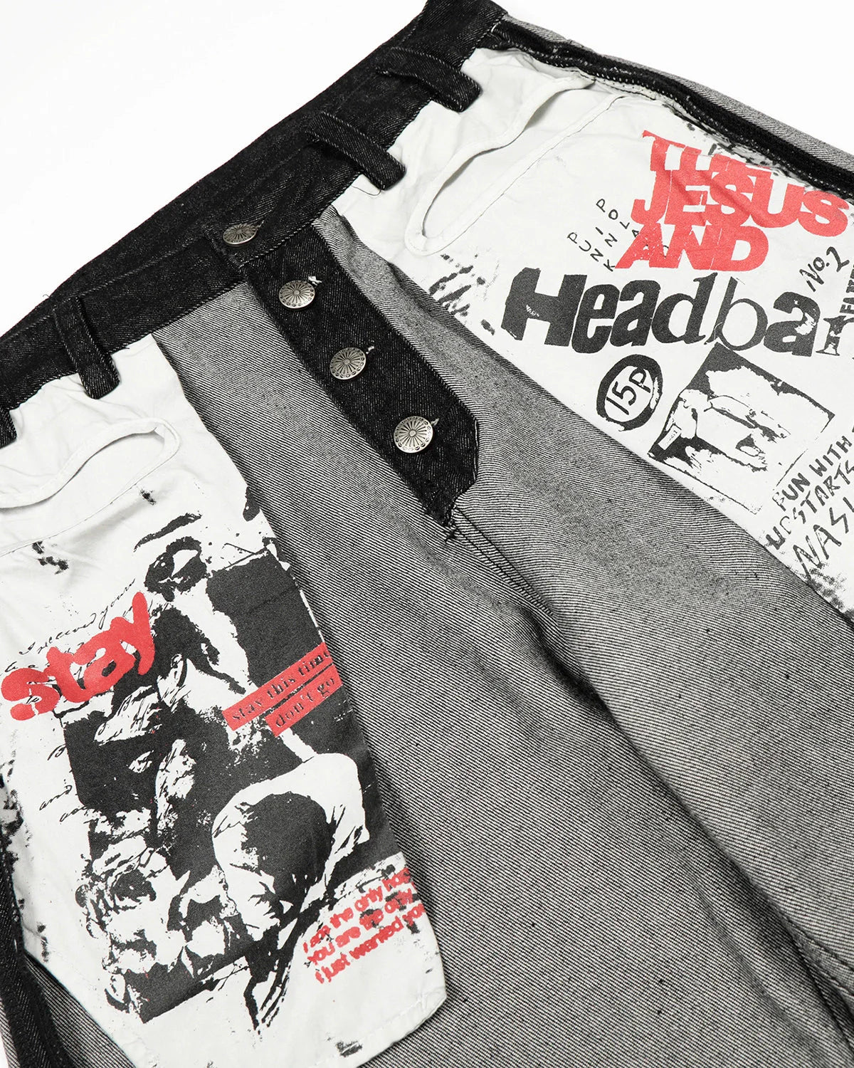 Distressed Reverse Design Baggy Jeans | LCDEGO Streetwear