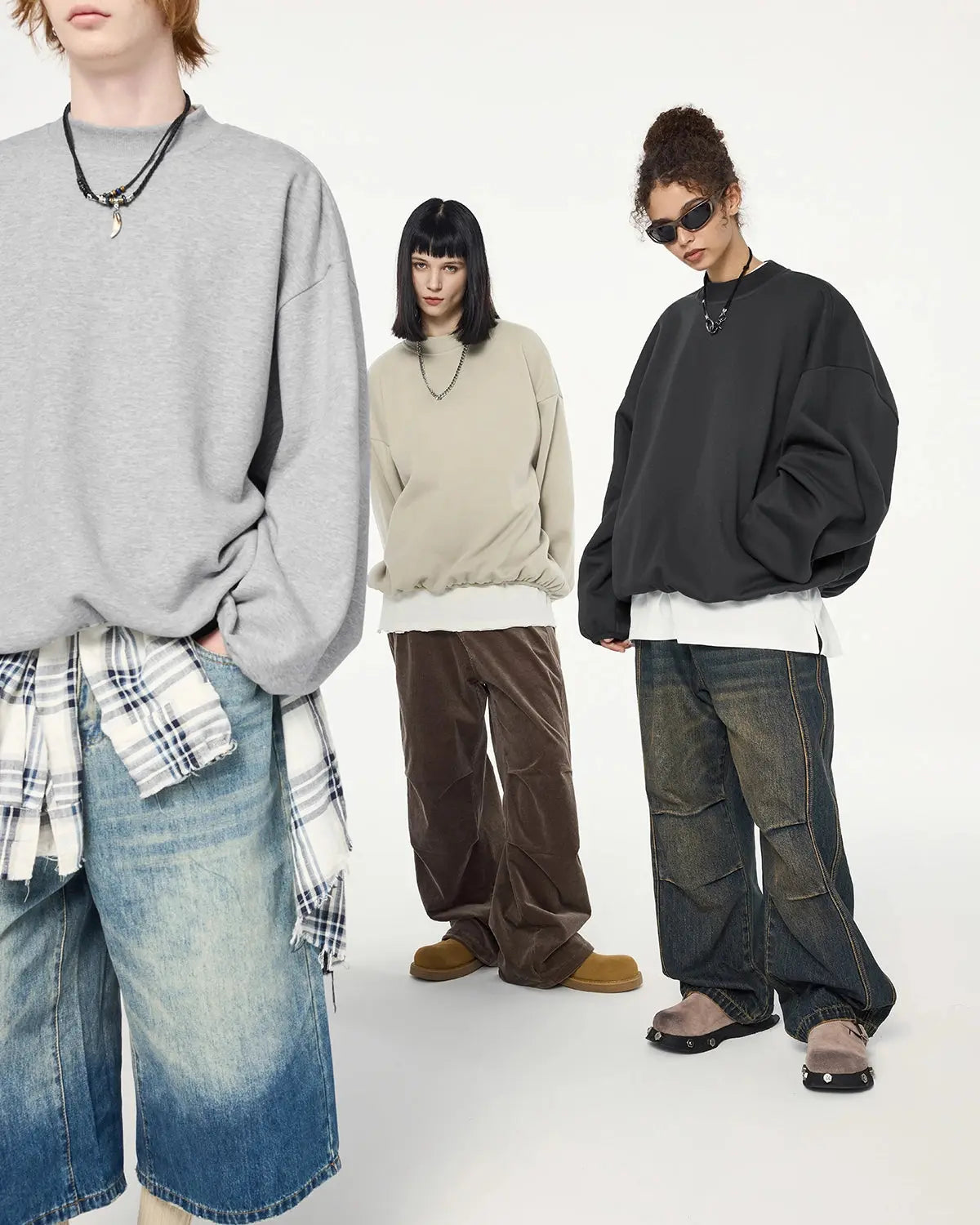 Premium Boxy Crewneck Sweatshirts | LCDEGO Streetwear