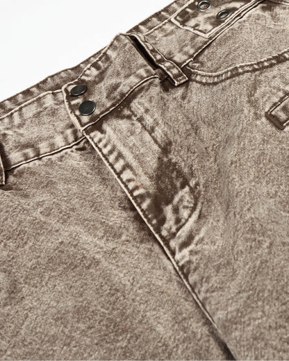 Retro Washed Wide Leg Baggy Jeans | LCDEGO Streetwear
