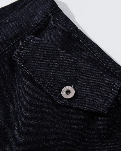 Buttons Up Raw Blue Baggy Jeans | LCDEGO Streetwear