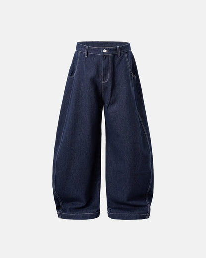 Raw Washed Barrel Jeans | LCDEGO Streetwear