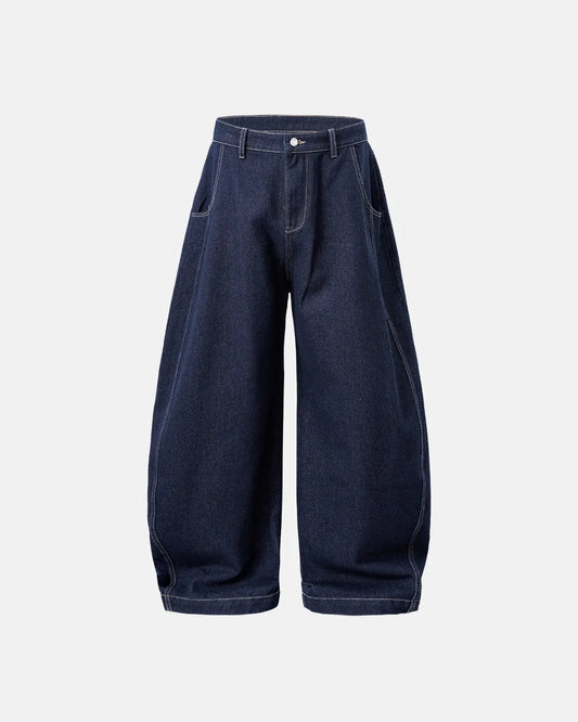 Raw Washed Barrel Jeans | LCDEGO Streetwear