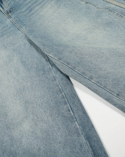 Acid Wash Striped Side Baggy Jeans | LCDEGO Streetwear