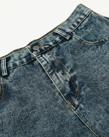 Rhinestone Acid Wash Baggy Jeans | LCDEGO Streetwear