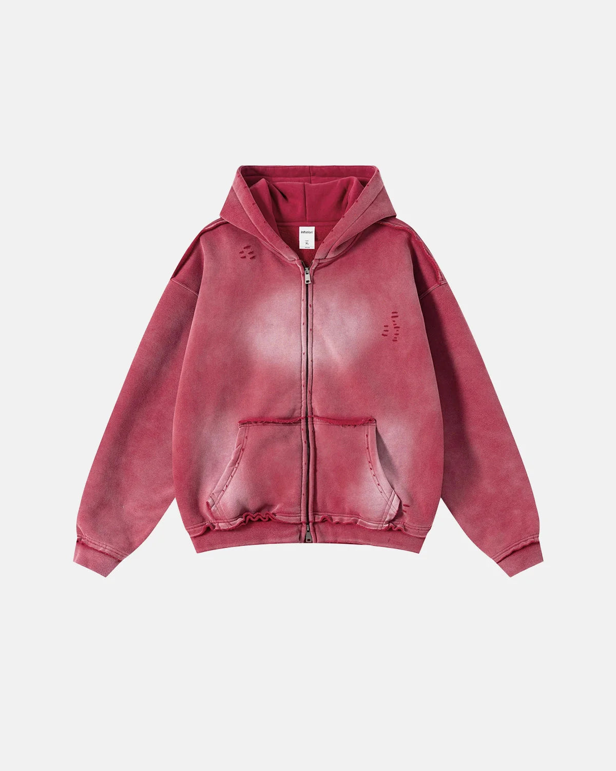Monkey Wash Ripped Zip Up Hoodies | LCDEGO Streetwear