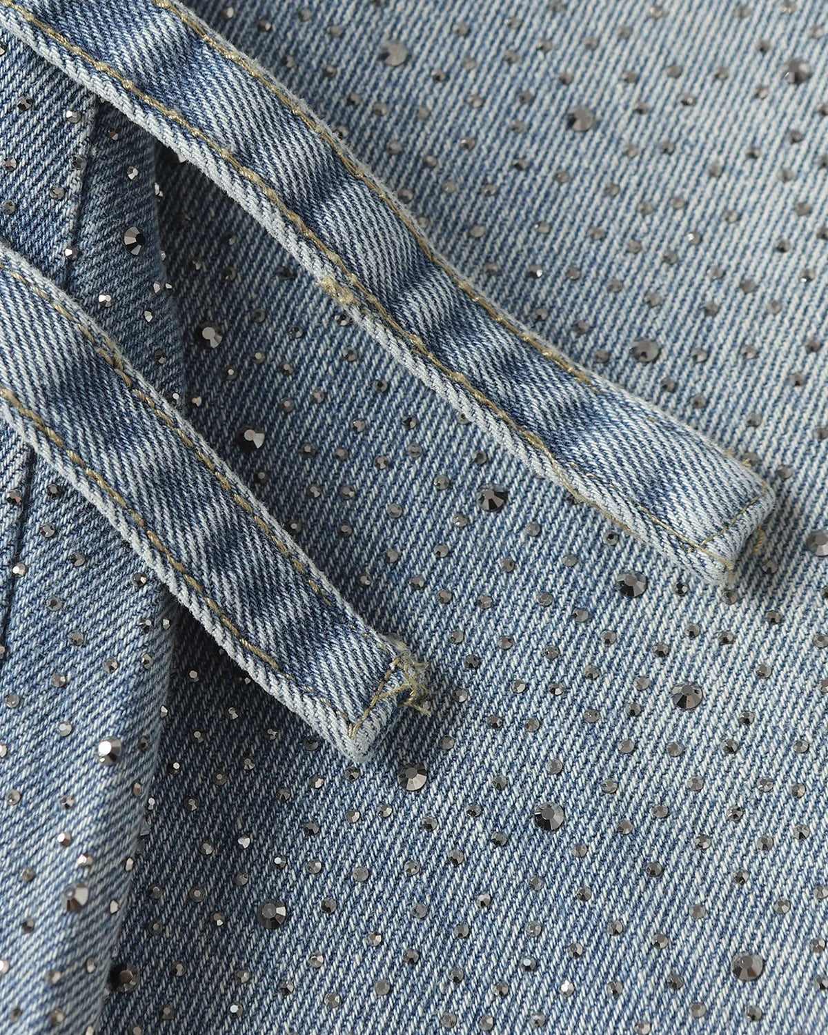 Rhinestone Baggy Barrel Jeans | LCDEGO Streetwear
