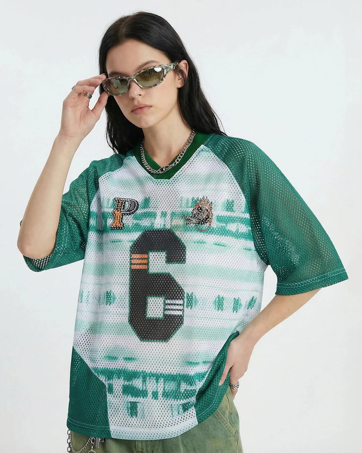 Colorblock Graphic Mesh Jersey | LCDEGO Streetwear