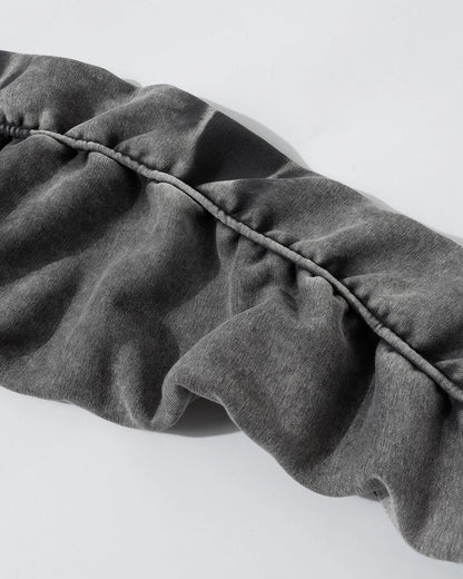 Acid Washed Embroidery Zip Up Hoodies | LCDEGO Streetwear