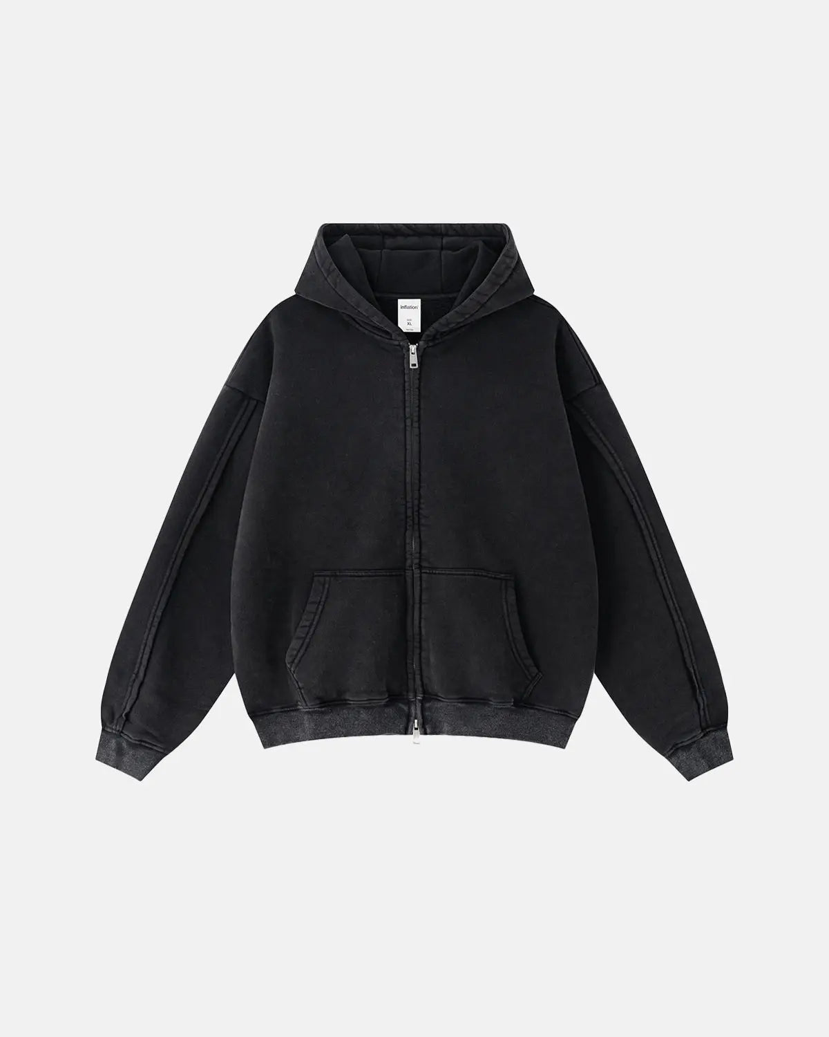 Acid Wash Double Zip Up Hoodies | LCDEGO Streetwear