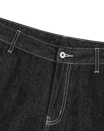 Contrast Stitching Raw Cargo Jorts | LCDEGO Streetwear