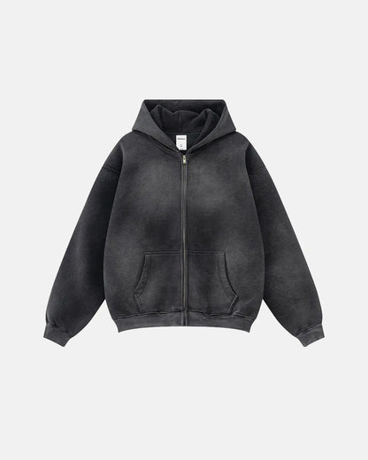 Acid Washed Zip Up Hoodies | LCDEGO Streetwear