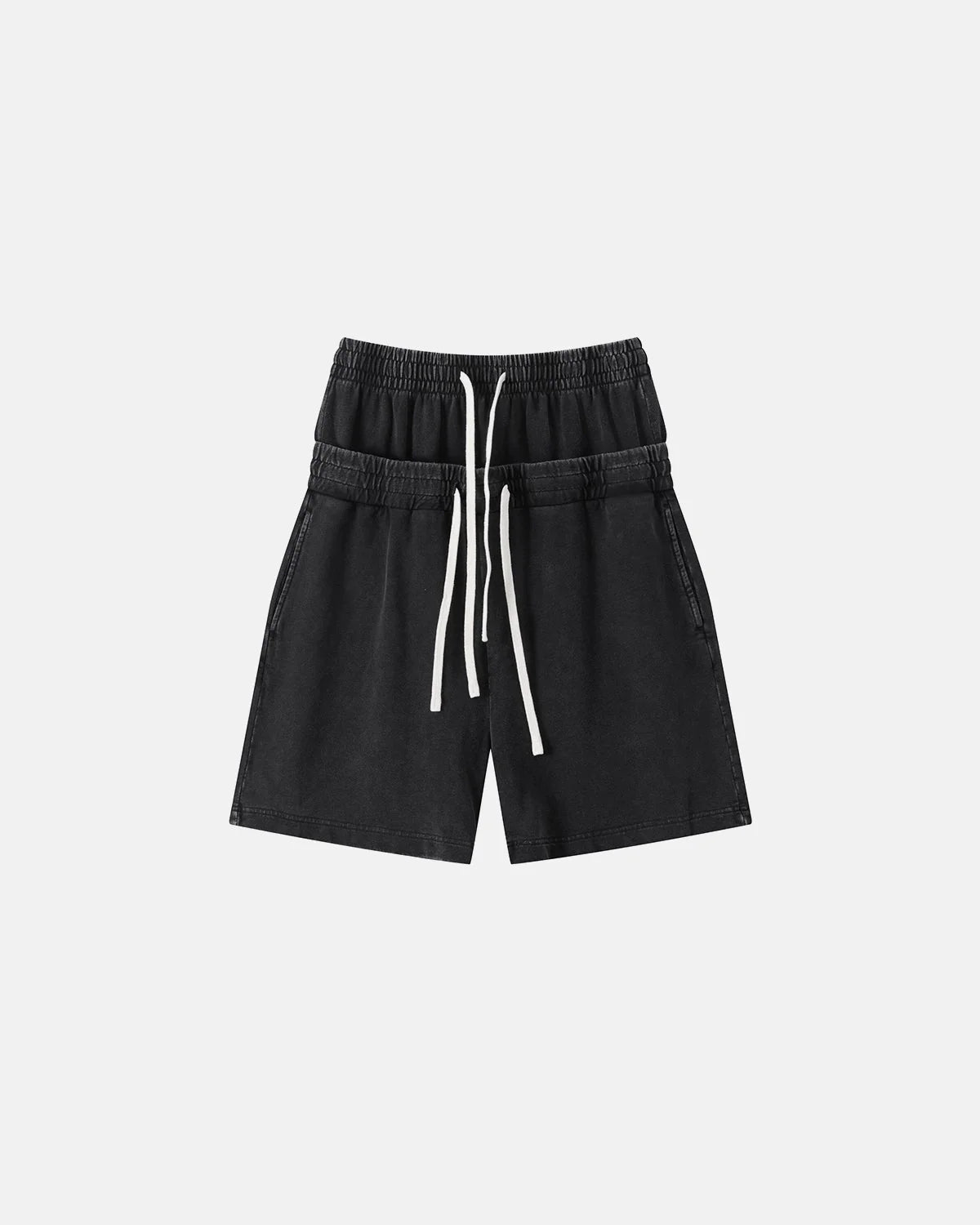 Double Waist Acid Wash Sweat Shorts | LCDEGO Streetwear
