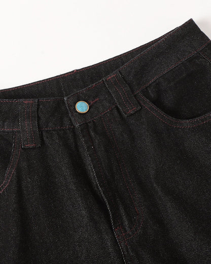 Stitching Deconstructed Raw Bootcut Jeans | LCDEGO Streetwear