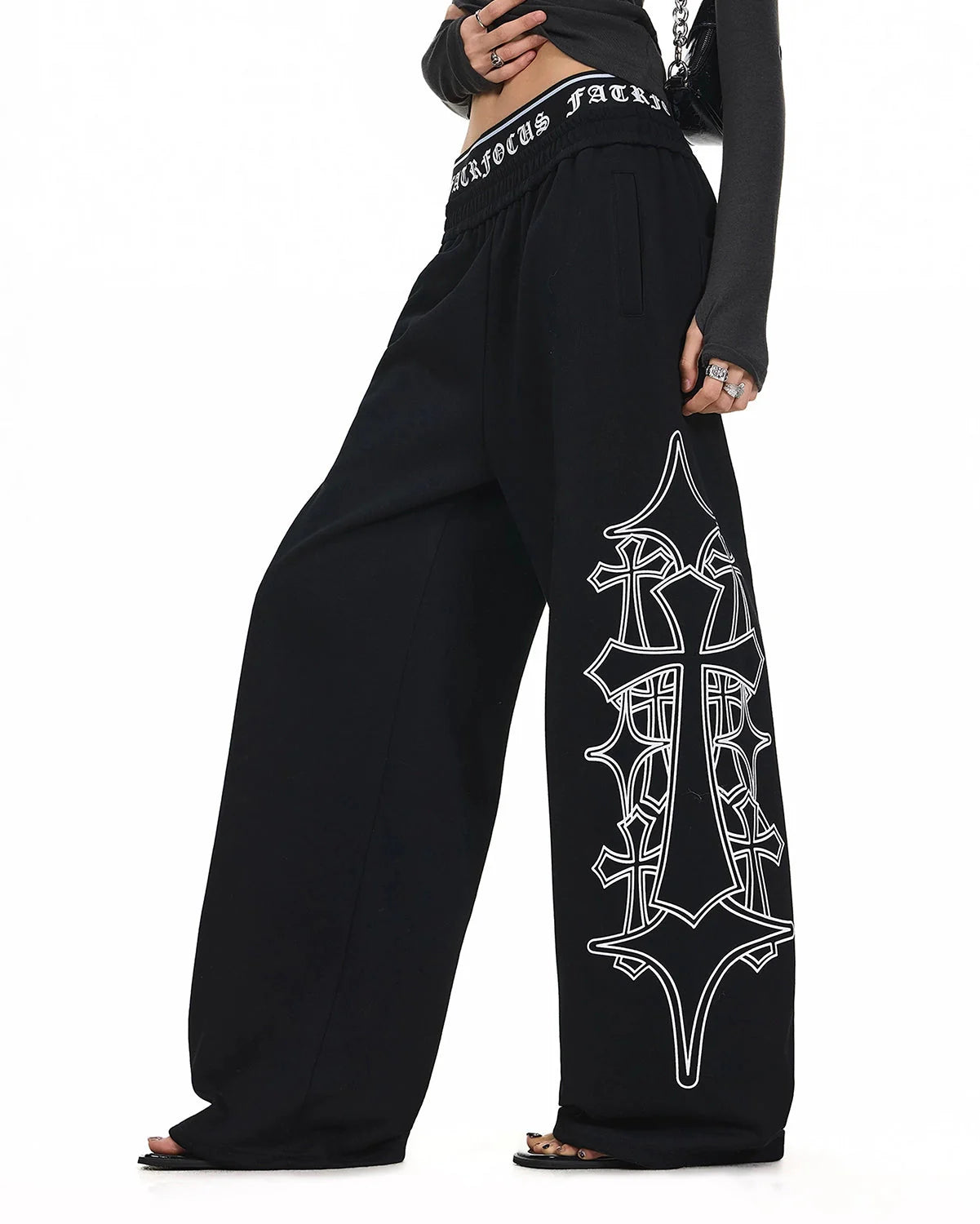 Gothic Graphic Wide Leg Sweatpants | LCDEGO Streetwear