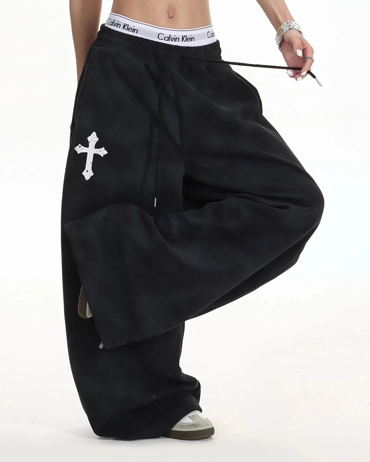 Washed Cross Barrel Sweatpants | LCDEGO Streetwear