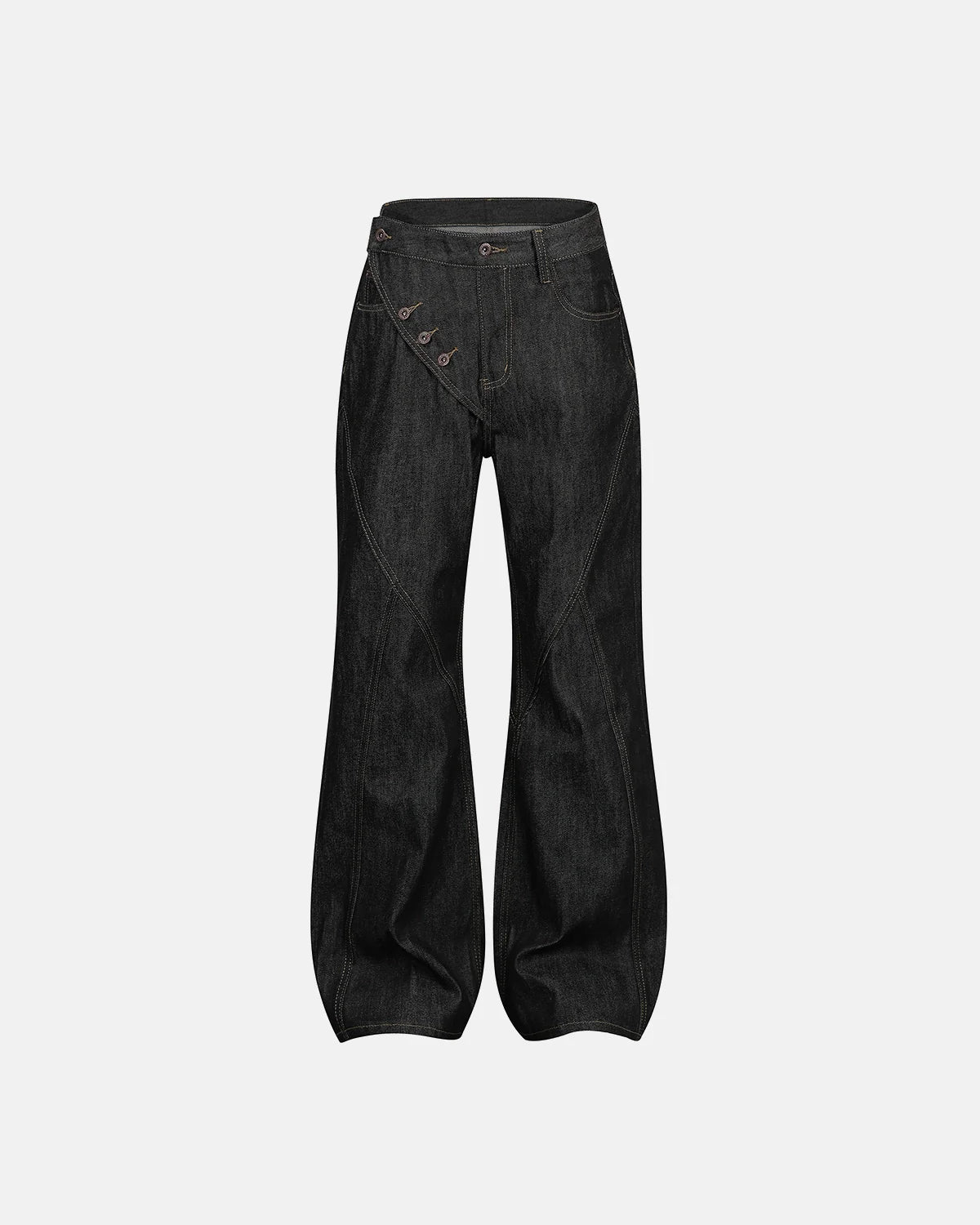 Asymmetric Buttons Bootcut Jeans | LCDEGO Streetwear