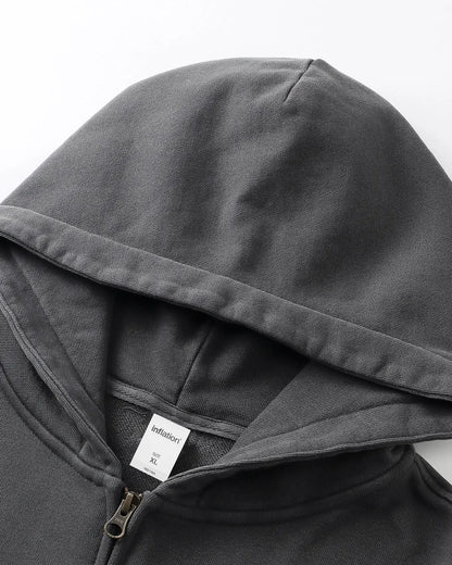Acid Wash Oversized Zip Up Hoodies | LCDEGO Streetwear