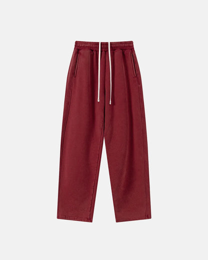 Retro Acid Washed Fleece Straight Leg Joggers | LCDEGO Streetwear
